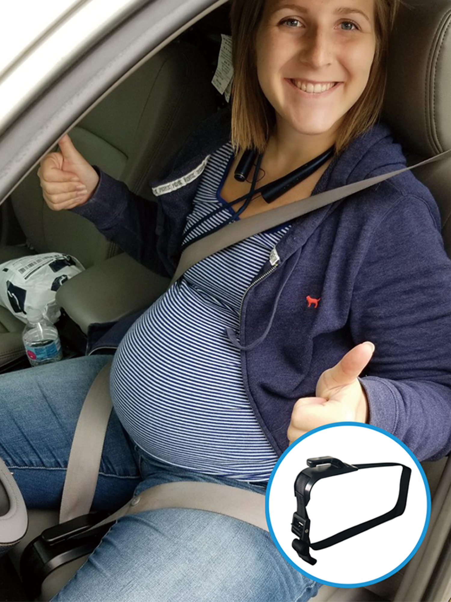 ZUWIT孕妇汽车安全带保胎带准妈妈怀孕开车防勒肚调节器
