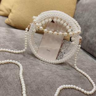 珍珠包包串珠手工diy材料自制仙女斜挎手提包散珠子编织泫雅风包