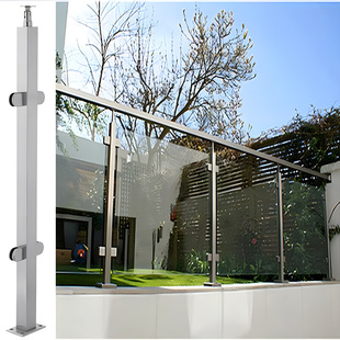 钢化玻璃楼梯扶手简约现代栏杆阳台护栏室内外不锈钢立柱方管围栏