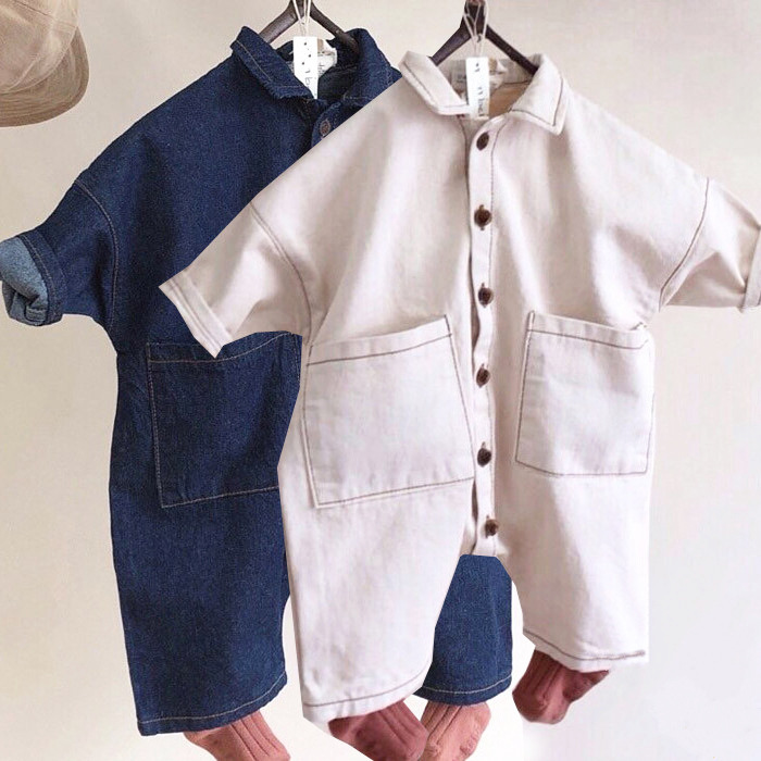婴儿宝宝秋款 长袖 韩国童装 爬服男女童洋气连身衣儿童潮衫 连体衬衫