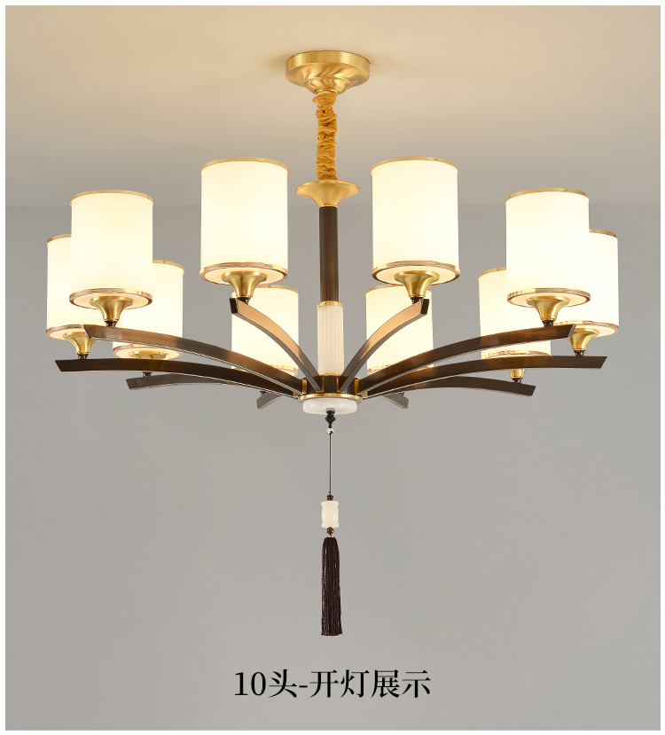 吊灯客厅灯中国风2022年新款 大气豪宅别墅卧室餐厅灯具 全铜新中式