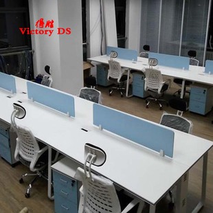 简约现代办公家具屏风工作位员工位职员办公桌组合4 6人办公桌椅