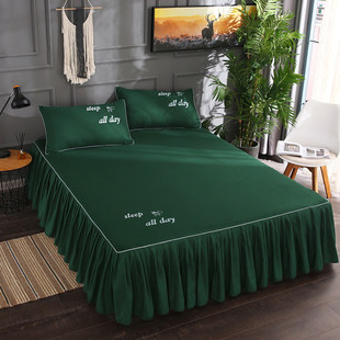 席梦思单件纯棉床套1.5m 1.8米防尘保护套床单床笠 全棉床罩床裙式