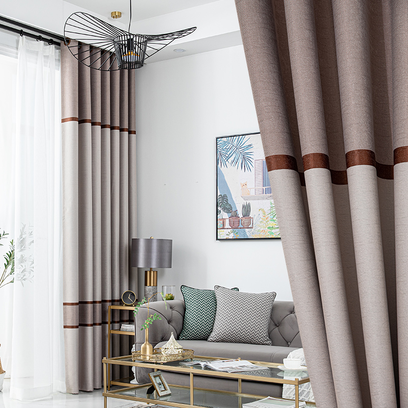客厅卧室遮光隔热2020新款 百搭飘窗窗帘布料 窗帘成品北欧简约风格