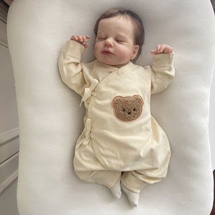 Roubaby初生婴儿纯棉宝宝连体衣爬服哈衣和尚服春秋四季 家居服熊