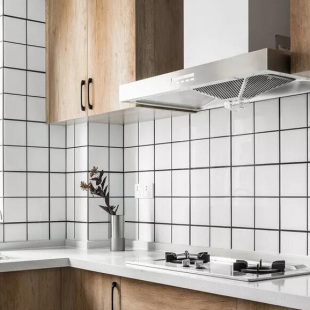 北欧简约现代白色100X100墙砖厨房卫生间白色方块砖厨卫内墙砖