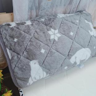 上新价 自发热白熊法兰绒单面枕巾小鹿枕套柔软枕垫枕头保护罩