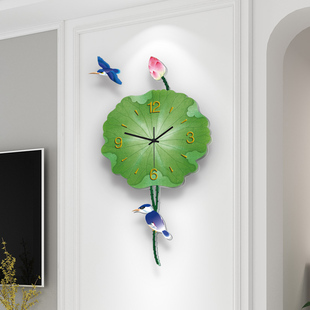 钟表挂钟客厅创意静音时钟挂墙轻奢现代简约装 饰表家用 雅刻丽中式