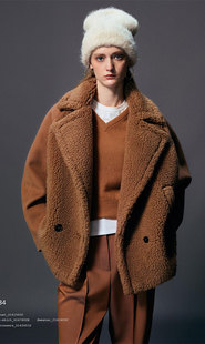 羊毛宽松外套大衣女O141503C 泰迪绒时尚 专柜正品 2023秋冬新款