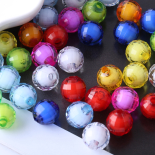 10mm珠子散珠手工材料diy串珠饰品配件亚克力地球珠中珠配件材料