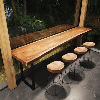 吧台桌实木家用靠墙长条高脚酒吧台阳台桌创意咖啡奶茶店桌椅组合