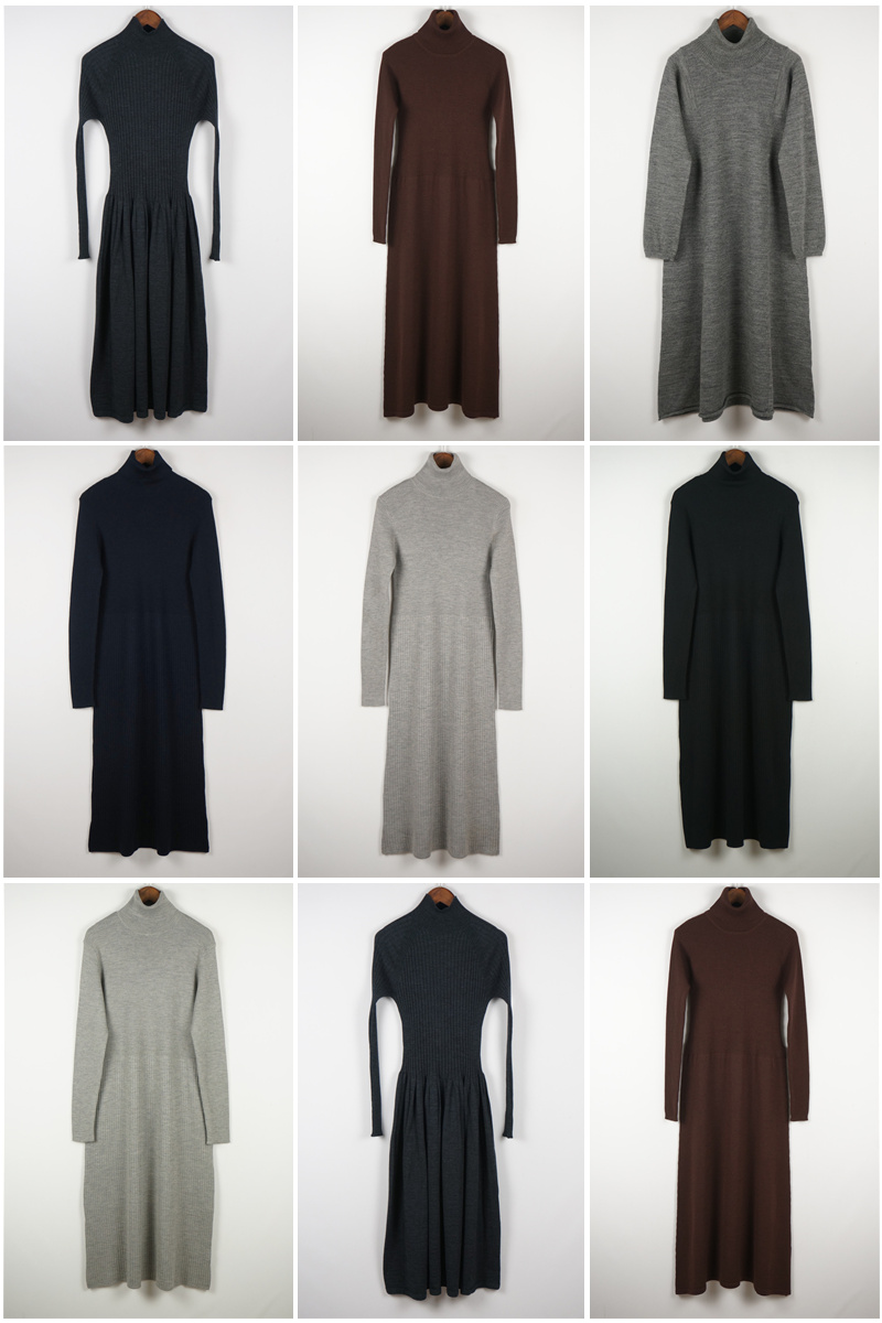 vintage古着孤品羊毛针织连衣裙日系修身 超长款 打底冬季 保暖毛衣