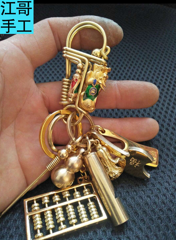 腰挂挂件纯手工貔貅小鸟钥匙扣个性 汽车居家通用 黄铜高档精品男士