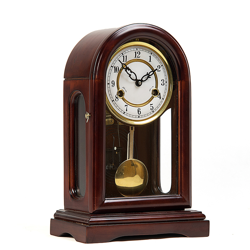 纯铜机芯机械座钟客厅老式 实木打点报时摆钟上弦链发条复古台钟表