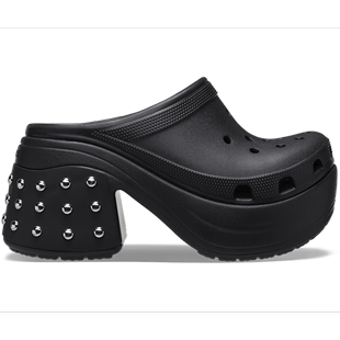 卡洛驰女鞋 凉鞋 crocs 黑色正品 205261 铆钉约会粗跟高跟不累脚时尚
