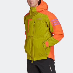 徒步保暖登山旅行正品 阿迪达斯男款 Adidas 外套夹克防风连帽长袖