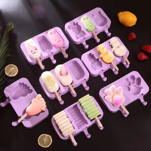 冰淇淋模具硅胶雪糕模具食品级带盖制冰盒冰糕冰激凌冰棒模具