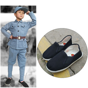 男童黑色布鞋 手工小红军表演出服少数民族壮三月三 老北京儿童布鞋
