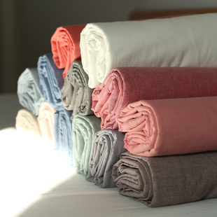 春秋良品纯色1.5米1.8米全棉床罩单件套 水洗棉床单纯棉床笠 日式
