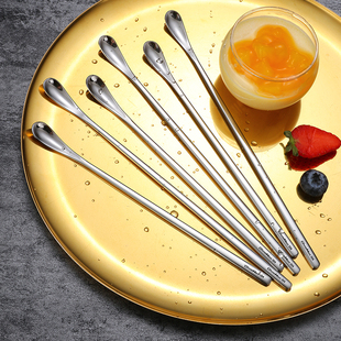 304不锈钢长柄搅拌勺小汤匙调料咖啡勺子加长创意冰勺甜品蜂蜜勺