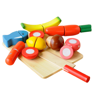 益智切水果玩具儿童礼物木制蔬菜切切看切切乐过家家厨房