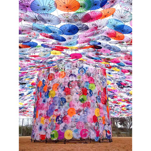 包邮 油纸伞装 饰吊顶舞蹈伞演出道具古典中国风传统手工绸布跳舞伞