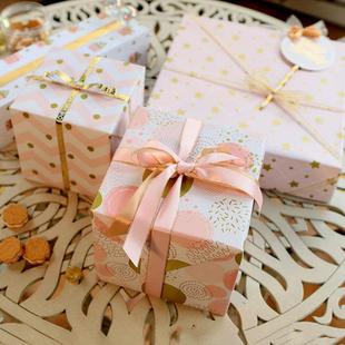 高档生日礼品包装 纸 金属感嫩粉萌甜可爱礼物纸宝宝情人节装 饰纸