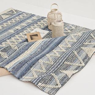 日本购摩洛哥羊毛牛仔地毯手工编织原装 进口波斯中东民族风几何