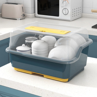i厨房碗筷收纳盒特大小号塑料碗柜抽b屉式 沥水碗架家用多功能2022