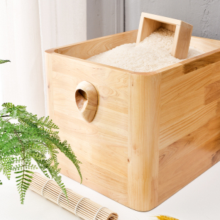 实木米桶防虫防潮密封米缸储米面箱家用香柏木装 米桶20斤10斤