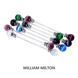 WILLIAM MILTON马卡龙色系螺旋领针棒男士 衬衫 领口别针扣轻奢配饰
