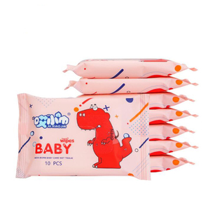 10抽婴幼清洁湿巾小包手口专用便携随身装 儿童迷你湿纸巾家用10包