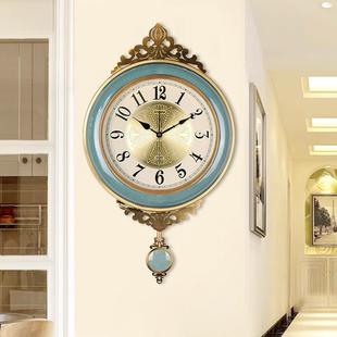 陶瓷金属挂钟客厅钟表欧式 家用大气时钟美个性 创意时尚 挂墙电子表