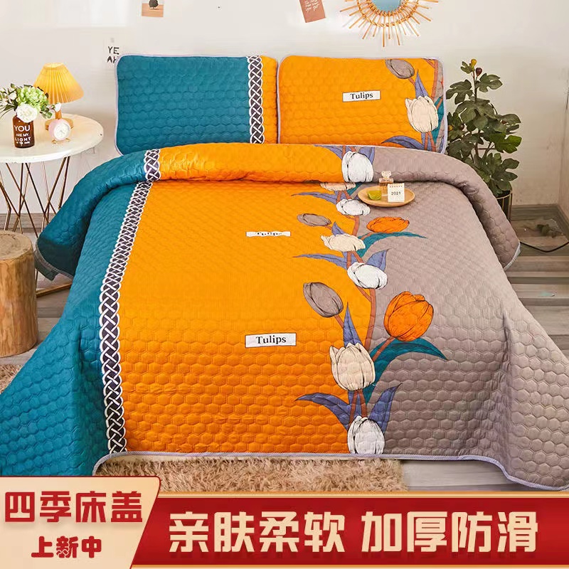 四季 床盖通用多功能夹棉加厚防滑榻榻米床单学生宿舍单双人大盖毯