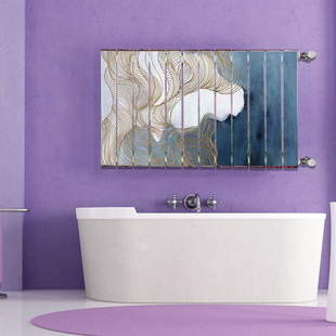 新款 铜铝复合暖气片卫生间小背篓暖气壁挂水暖卫浴艺术散热器横挂