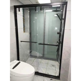 新品 不锈钢淋浴房一S字形洗澡间浴室玻璃门简易卫生j间干湿分离厕