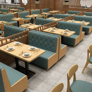 主题西餐厅咖啡厅餐饮桌椅组合定制靠墙火锅店奶茶店卡座沙发套装