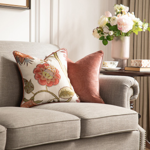 美式 客厅沙发靠垫套抱枕套脏粉色床头靠枕可拆洗不含枕芯