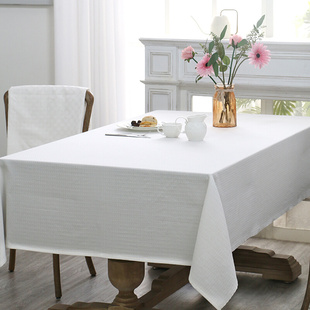 ekelund北欧轻奢桌布白色长方形家用餐桌布高级感纯色茶几台布艺