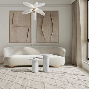 进口羊毛地毯 纯色现代简约北欧风网红客厅沙发垫大别墅豪宅 原装