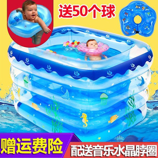 新生婴儿游泳池家用充气幼儿童宝宝洗澡桶加厚折叠室内小孩戏水池