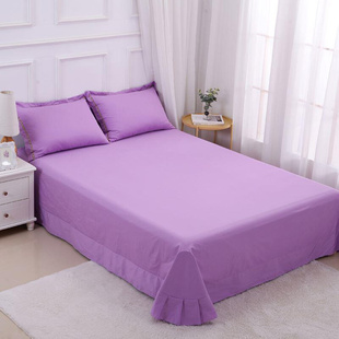 高档全棉床单单件床上用品纯棉布被单子枕套三件套1.2m1.5米双人1