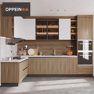 欧派橱柜家用厨房整体橱柜定制石英石台面开放式 一体灶台柜厨柜
