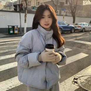 韩版 学生保暖棉服外套女2023秋冬季 新款 高级感炸街立领加厚棉袄潮