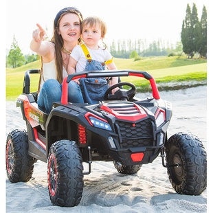 儿童电动车双人座超大号四轮四驱越野汽车小孩玩具车遥控可坐大人