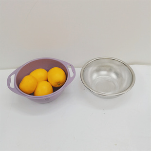 双层塑料沥水篮子漏盆淘米神器菜蓝淘菜盆家用厨房洗水果不锈钢盘