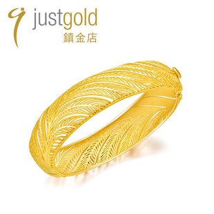 justgold镇金店5G工艺金羽凤凰黄金足金手镯1104671Y