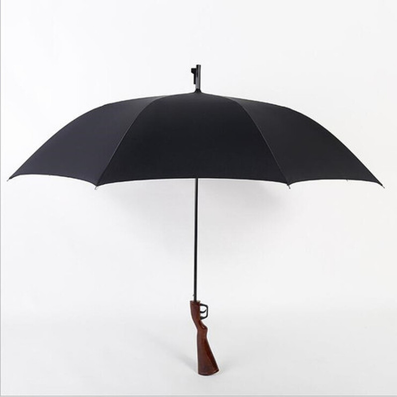 直杆伞仿手柄外形枪伞雨伞骨直杆黑色8工艺定制枪型长