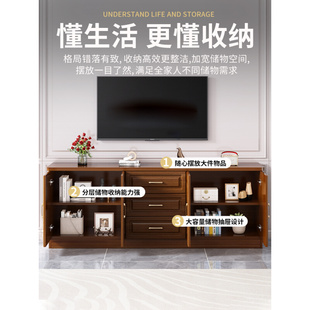 定制全实木现代简约多功能储物电视柜小户型家用组合柜卧室靠墙加