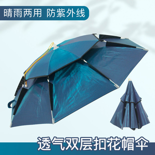 钓鱼伞帽户外防紫外线帽伞2022年新款 雨伞帽头伞遮阳伞帽子 头戴式